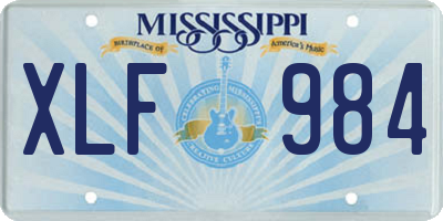 MS license plate XLF984