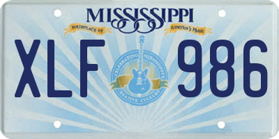 MS license plate XLF986