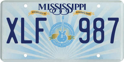 MS license plate XLF987