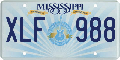 MS license plate XLF988