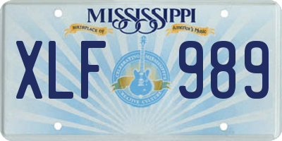 MS license plate XLF989