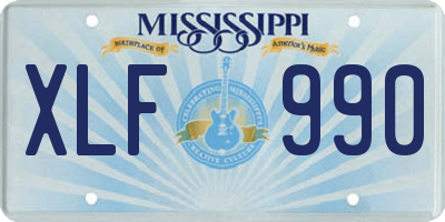 MS license plate XLF990