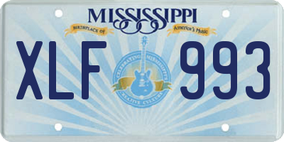 MS license plate XLF993