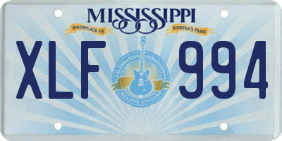 MS license plate XLF994