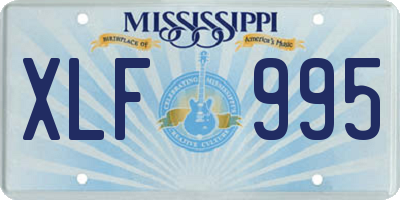 MS license plate XLF995