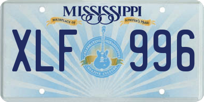 MS license plate XLF996