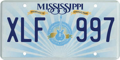 MS license plate XLF997