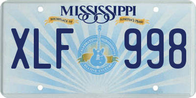 MS license plate XLF998