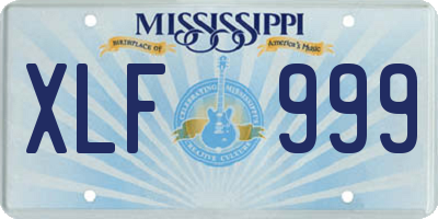 MS license plate XLF999