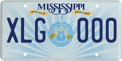 MS license plate XLG000