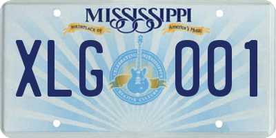 MS license plate XLG001