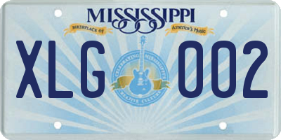 MS license plate XLG002