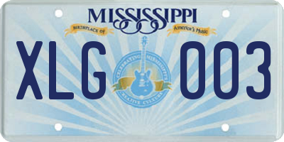 MS license plate XLG003