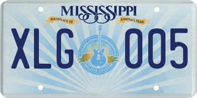 MS license plate XLG005