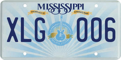 MS license plate XLG006