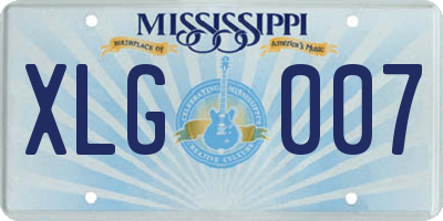 MS license plate XLG007