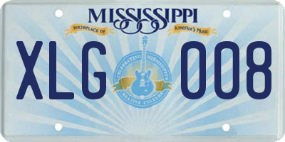 MS license plate XLG008