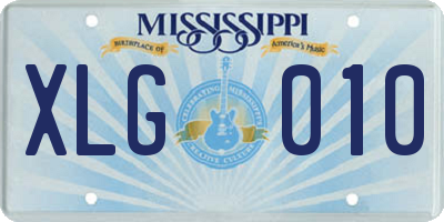 MS license plate XLG010