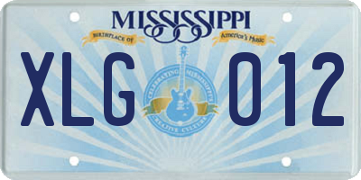 MS license plate XLG012