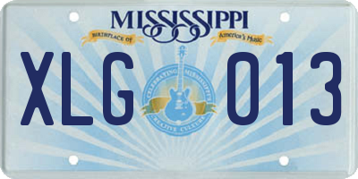 MS license plate XLG013