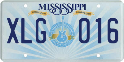 MS license plate XLG016