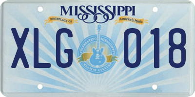 MS license plate XLG018