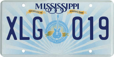 MS license plate XLG019