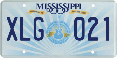 MS license plate XLG021