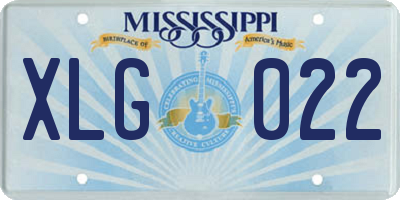 MS license plate XLG022