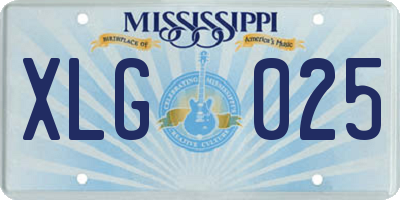 MS license plate XLG025