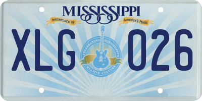MS license plate XLG026