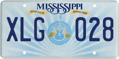 MS license plate XLG028