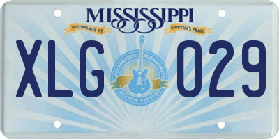 MS license plate XLG029