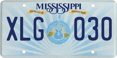 MS license plate XLG030