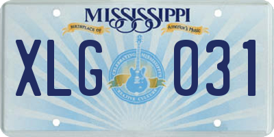 MS license plate XLG031