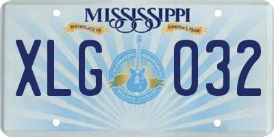 MS license plate XLG032