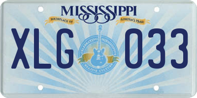 MS license plate XLG033