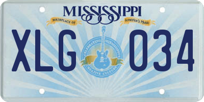 MS license plate XLG034