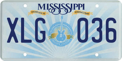 MS license plate XLG036