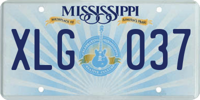MS license plate XLG037