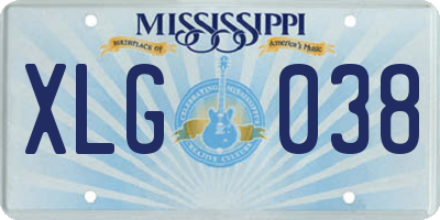 MS license plate XLG038