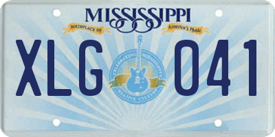 MS license plate XLG041