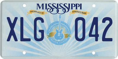 MS license plate XLG042