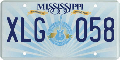 MS license plate XLG058