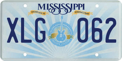 MS license plate XLG062