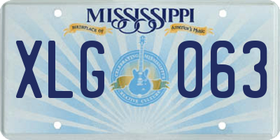 MS license plate XLG063