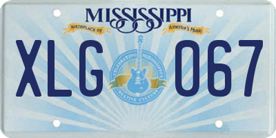 MS license plate XLG067