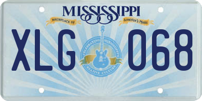 MS license plate XLG068