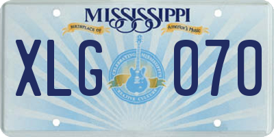 MS license plate XLG070