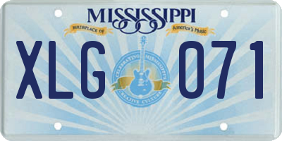 MS license plate XLG071